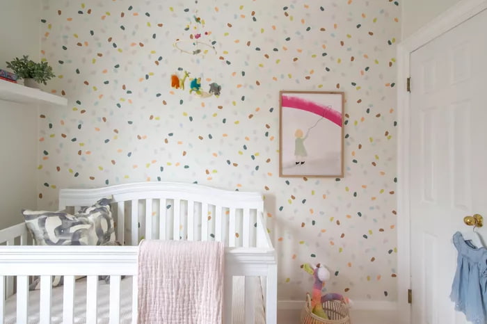 confetti muur babykamer inspiratie ideeën