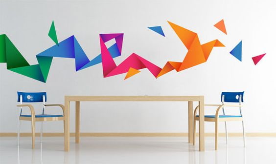 origami accent muren verven inspiratie